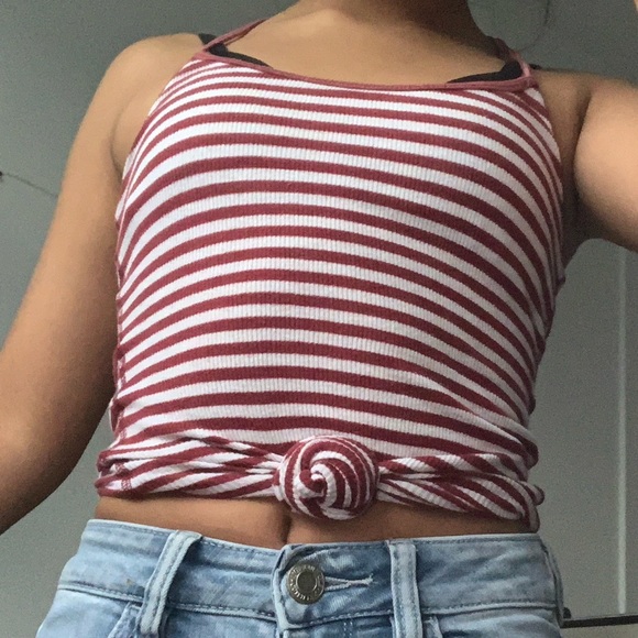 Red and white striped hollister tank top - Picture 2 of 2